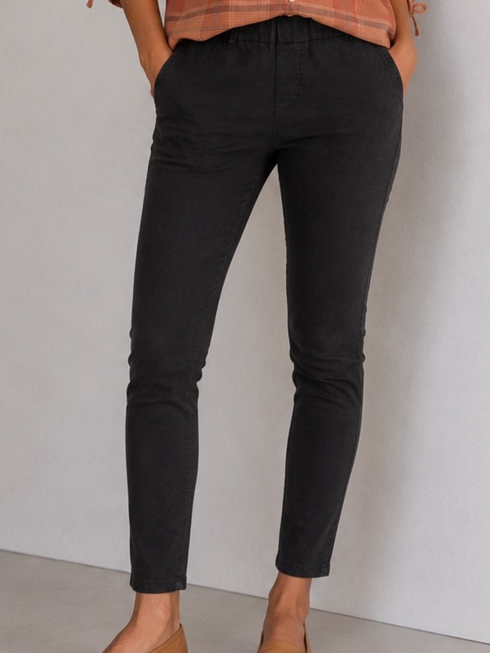 Bevy Flog Black Pull On High Rise Skinny Pants 27